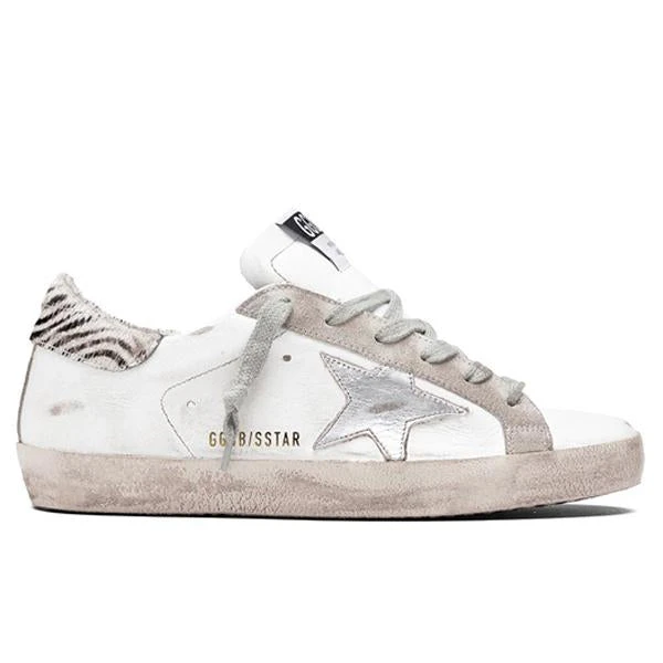 Golden Goose Women's Super-Star Sneakers - White/Metal Silver/Pony Ziger 3 Golden Goose Women's Super-Star Sneakers - White/Metal Silver/Pony Ziger