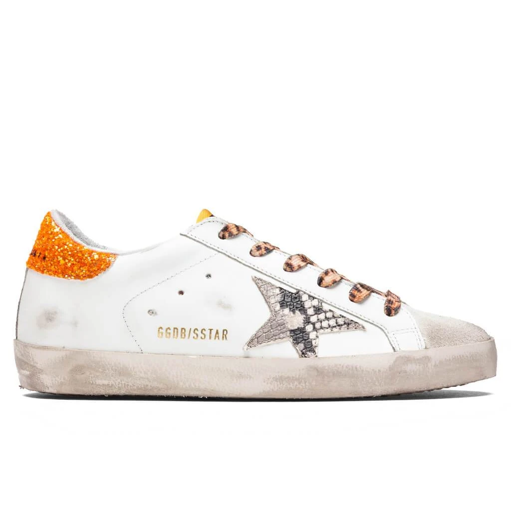 Golden Goose Women's Super-Star Sneakers - White/Rock Snake/Orange 3 Golden Goose Women's Super-Star Sneakers - White/Rock Snake/Orange