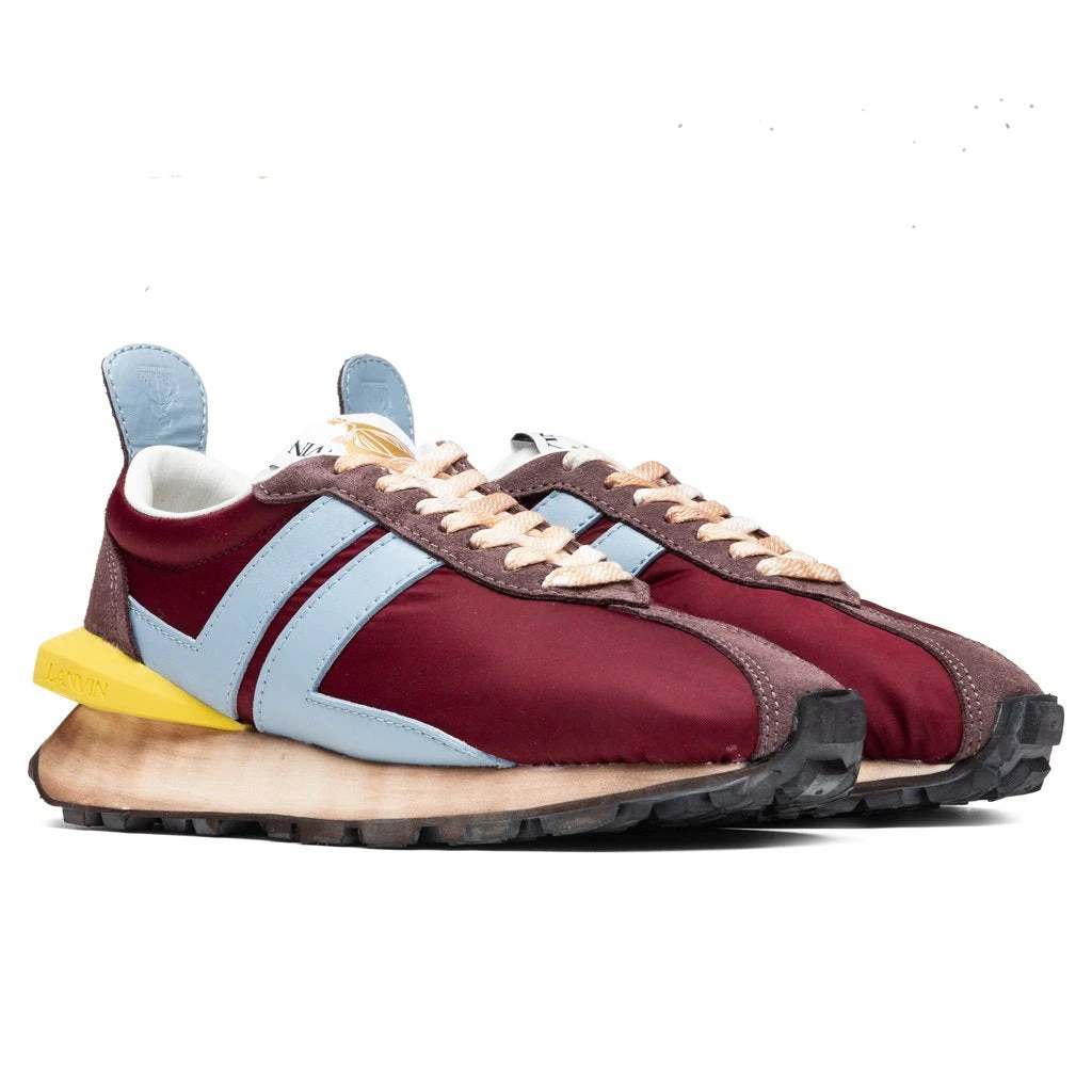 Lanvin Nylon Running Sneaker - Burgundy/Light Blue 4 Lanvin Nylon Running Sneaker - Burgundy/Light Blue - Image 2