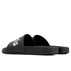 Palm Angels Pool Slide - Black/White -Birkenstock Store palm angels pool slide blackwhite 3