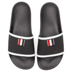 Rubber Pool Slide - Black -Birkenstock Store thom browne rubber pool slide black 4